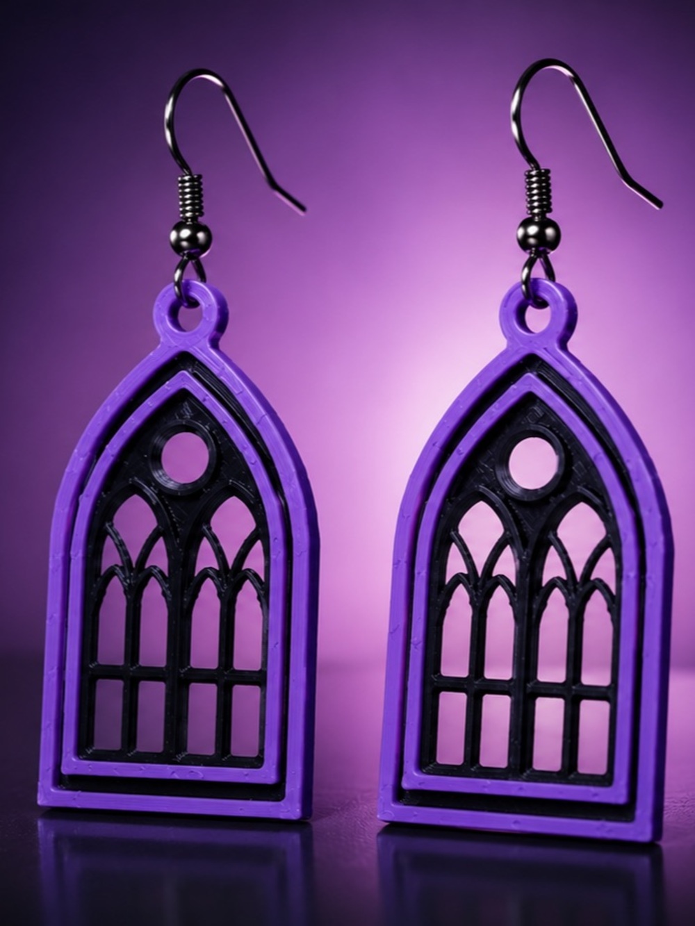 Gothic Cathedral Window Earrings Gothic Earrings Halloween Earrings
